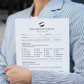 Bloc-note Prolongation de l'éryélash Formulaires de consulta