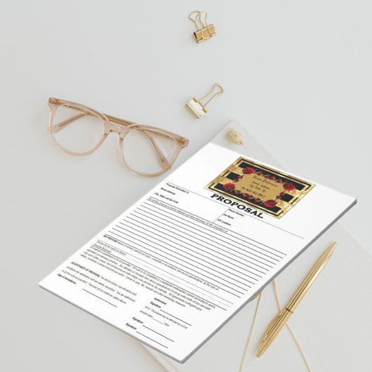 Bloc-note Proposition de roses de gemme d'or noir