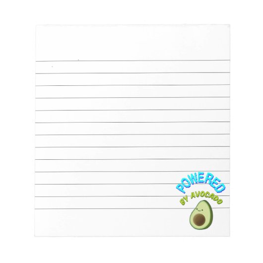 Bloc-note Propulsé Par Avocado Lined (Devant)