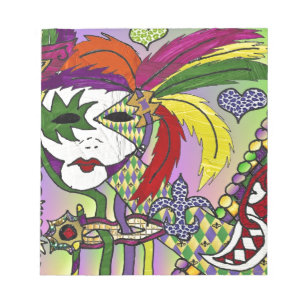 Bloc-note Psychedelic Mardi Gras Feather Mask