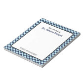 Bloc-note Psychologue de l'école Motif Retro Check sur mesur (Tourné)