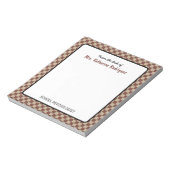 Bloc-note Psychologue de l'école Motif Retro Check sur mesur (Tourné)