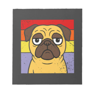 Bloc-note Pug Vintage Sarcastique Drôle Amateur de Chien Hum