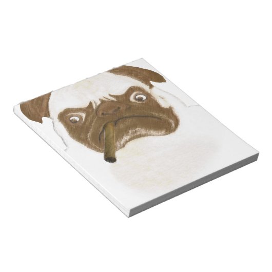 Bloc-note Puggy Grumpy personnalisée avec Cigar (Incliné)