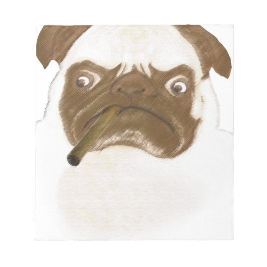 Bloc-note Puggy Grumpy personnalisée avec Cigar (Devant)
