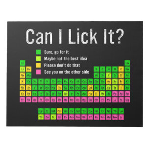 Bloc-note Puis-je le Lick Table périodique Enseignant Enfant