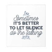 Bloc-note Puissance du silence - Citation inspirante (Devant)