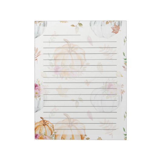Bloc-note Pumpkin Patch Letter Notepad – Autumn Stationery (Tourné)