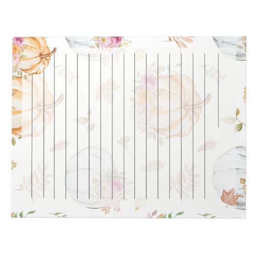 Bloc-note Pumpkin Patch Letter Notepad – Autumn Stationery  (Devant)
