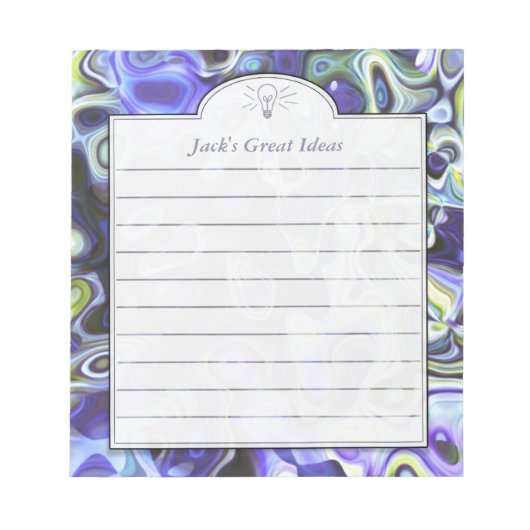 Bloc-note Purple Abstrait Art Custom Shopping ou Idea List (Devant)