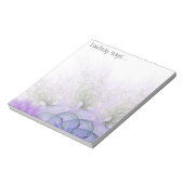 Bloc-note Purple Blue Lacy Abstrait Art Flower Personnalisé (Tourné)