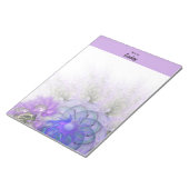 Bloc-note Purple Blue Lacy Abstraite Fleur personnalisée (Incliné)