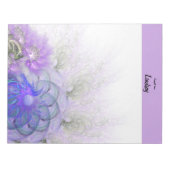 Bloc-note Purple Blue Lacy Abstraite Fleur personnalisée (Devant)