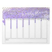 Bloc-note Purple Brushstroke Gold Confetti Planificateur heb (Devant)
