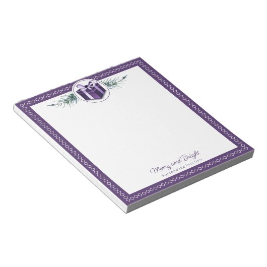 Bloc-note Purple Christmas Gift Personalized (Incliné)