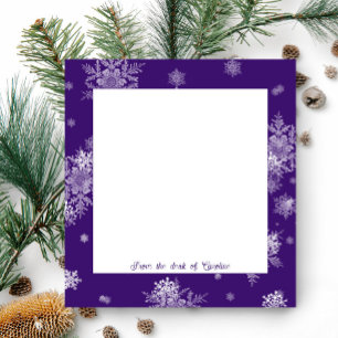 Bloc-note Purple Christmas Snowflakes Notepad