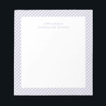 Bloc-note Purple en vichy doux enfants simples personnalisés<br><div class="desc">Avec son cadre mignon en vichy violet lilas, ce bloc-notes est la façon idéale d'envoyer une note personnalisée douce. Le texte dit "une petite note de" et comprend de la place pour un nom, mais il peut être modifié pour dire tout ce que vous voulez. Fait une grande farce de...</div>