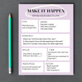 Bloc-note Purple Faites-le arriver Idée Carte | Planificateu