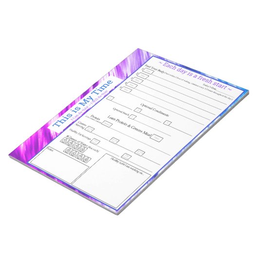 Bloc-note Purple, Hot Pink, Blue 5 plus 1 Repas Tracker (Incliné)