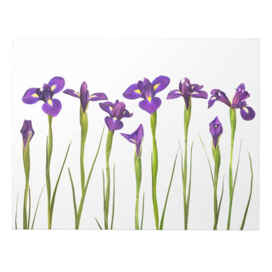 Bloc-note Purple Irises - Iris Flower Customisé Modèle (Devant)