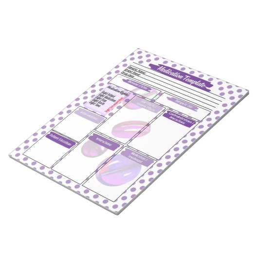 Bloc-note Purple Pill Nuring Student Modèle de médicaments (Incliné)