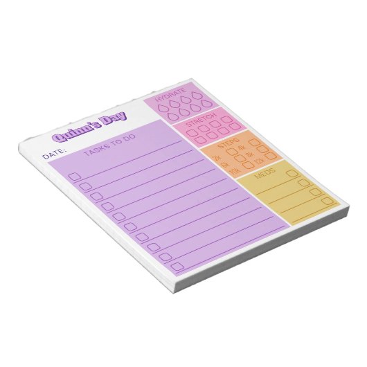 Bloc-note Purple Pink Day Tracker Tâches Étapes Modes (Incliné)