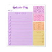 Bloc-note Purple Pink Day Tracker Tâches Étapes Modes (Devant)