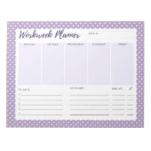 Bloc-note Purple polka dot Workweek Planner Notepad (Devant)