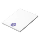 Bloc-note Purple Simple Monogramme Classique tendance (Tourné)