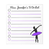 Bloc-note Purple Tutu Ballerina Ballet Danse Enseignant Cade (Devant)