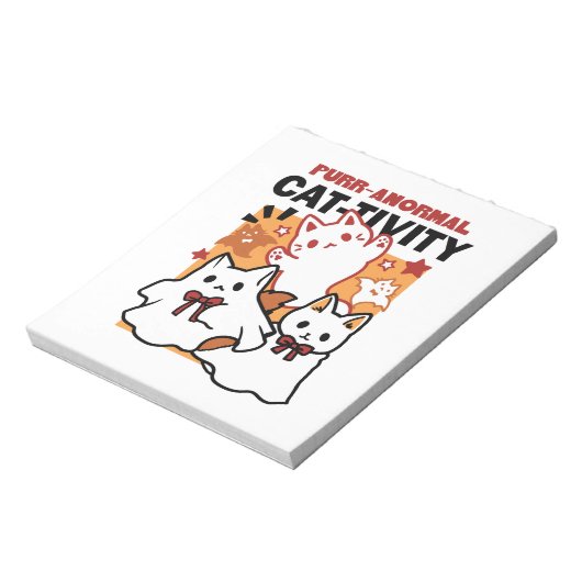 Bloc-note Purr-anormal Cat Cat mignonne Halloween Conception (Tourné)