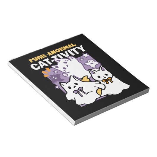 Bloc-note Purr-anormal Cat-tivity - Halloween Cat Design (Incliné)