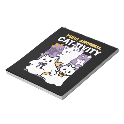 Bloc-note Purr-anormal Cat-tivity - Halloween Cat Design (Tourné)