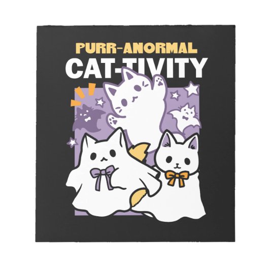 Bloc-note Purr-anormal Cat-tivity - Halloween Cat Design (Devant)