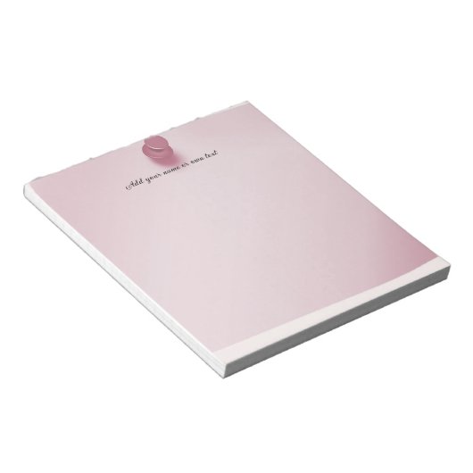 Bloc-note Pushpin Thumbtack rose personnalisable (Incliné)