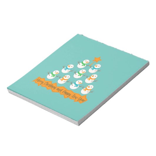 Bloc-note Pyramide des sapins de Noël faite de bonhommes de (Tourné)