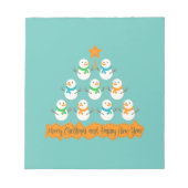 Bloc-note Pyramide des sapins de Noël faite de bonhommes de  (Devant)