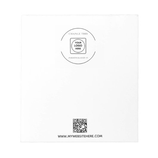 Bloc-note QR Code Logo Business Branding Promo Notepad (Devant)