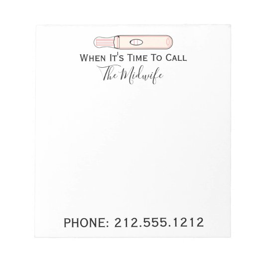 Bloc-note Quand il est temps d'appeler la grossesse de la sa (Devant)