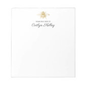 Bloc-note Queen Bee, Or, du bureau de personnalisation (Devant)