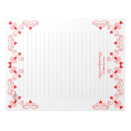 Bloc-note Queen of Hearts - Red Lined (Devant)