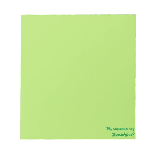 Bloc-note Quelqu'Un A-T-Il Dit Des Shenanigans ? Saint Patri (Devant)