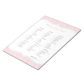 Bloc-note Qu'est-ce qu'il y a dans ton sac Rose Gris Damassé (Incliné)