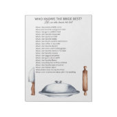 Bloc-note Qui connaît le mieux la mariée (Tourné)