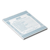 Bloc-note Quiz sur la fête de retraite budgétaire (Incliné)