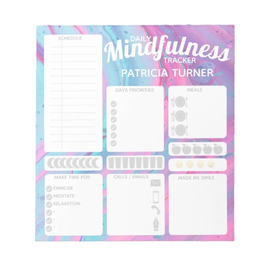 Bloc-note Quotidien Mindfulness habit tracker (Devant)