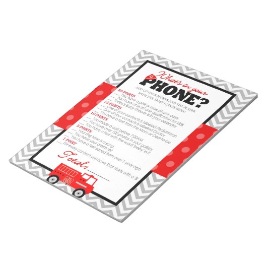 Bloc-note Qu'y a-t-il dans votre téléphone Baby shower de ca (Incliné)