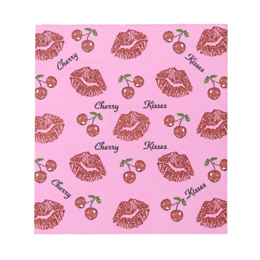 Bloc-note RAB Rockabilly Baisers de Cerise sur Rose (Devant)
