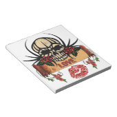 Bloc-note RAB Rockabilly Crâne Roses Amour Rouge à lèvres (Incliné)