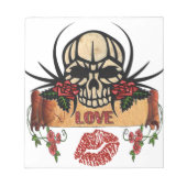 Bloc-note RAB Rockabilly Crâne Roses Love Lipstick (Devant)